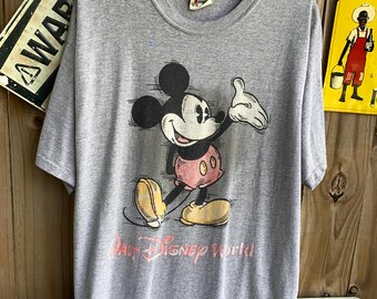 Vintage 90s Mickey Mouse grey Disney World tee XL