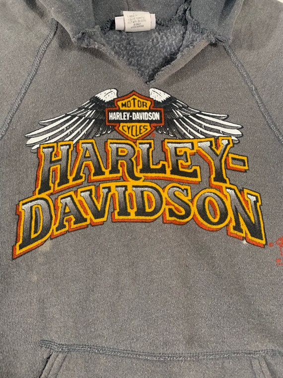 Vintage 80s 3D Emblem Harley Davidson Hoodie Size… - image 6