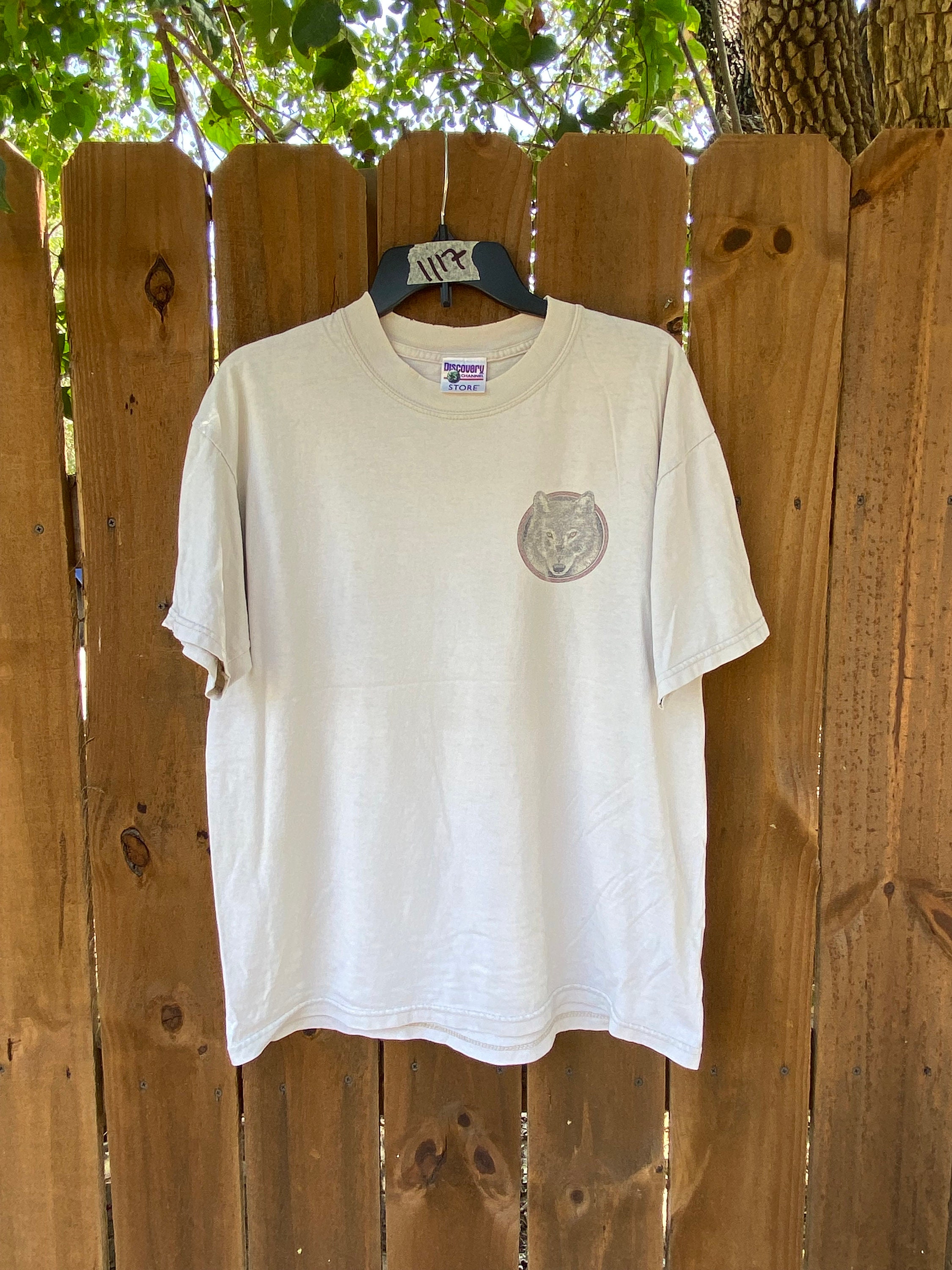 90s Discovery Channel 企業 ストリート ヴィンテージ レア Vintage 90s Discovery Channel Store Wolf Canis Lupus T-shirt Size