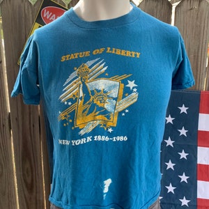Vintage 80s Statue Of Liberty New York 1986 T-shirt Size M