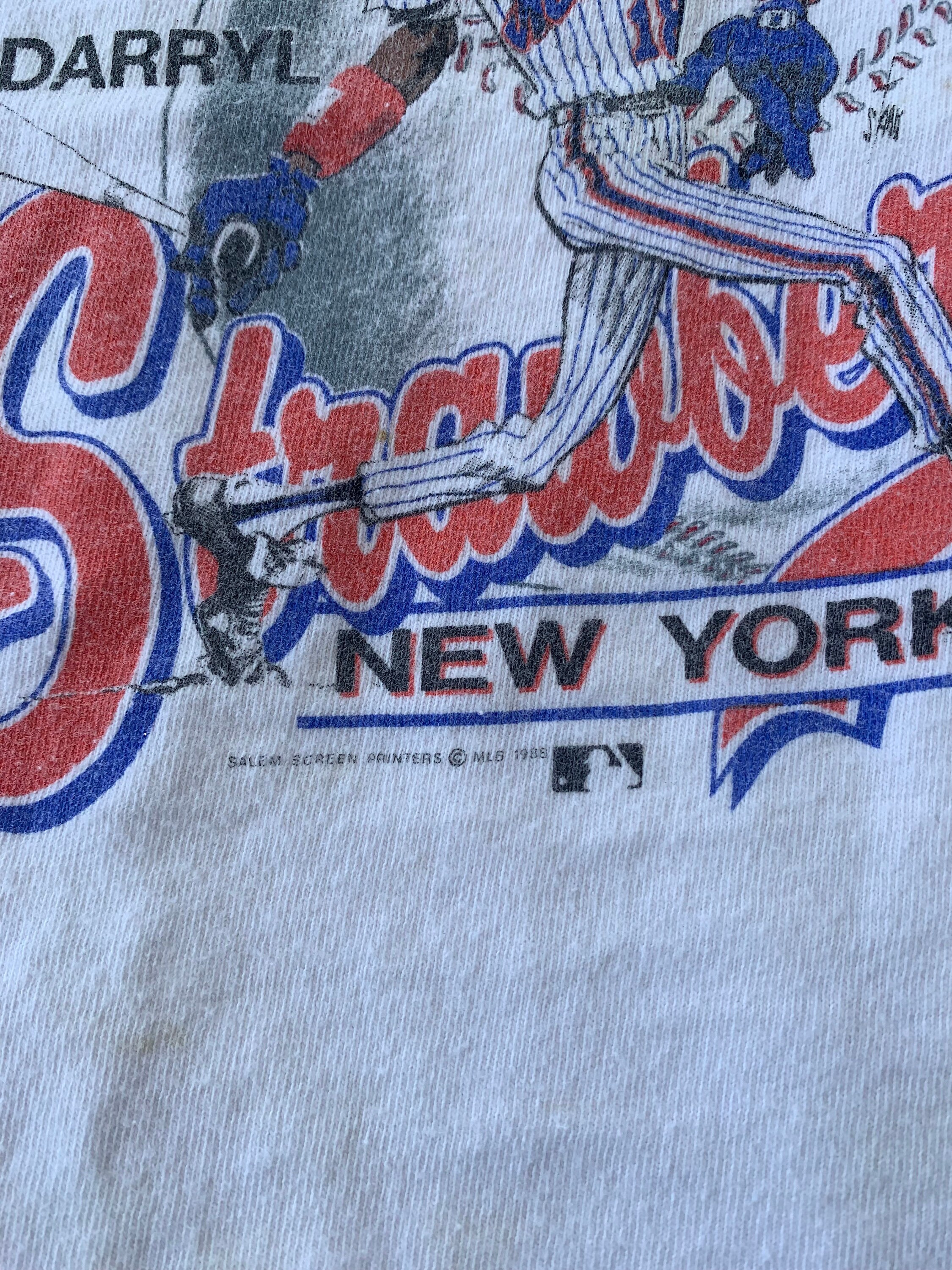 Throwback New York Mets Darryl Strawberry #18 Mens Large Baseball