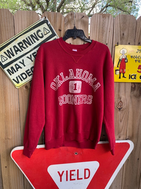 Vintage 80s Oklahoma Sooners Sweatshirt Size L By… - image 1