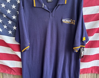 Vintage 00s Michigan wolverines Starter team polo shirt with tags Size L