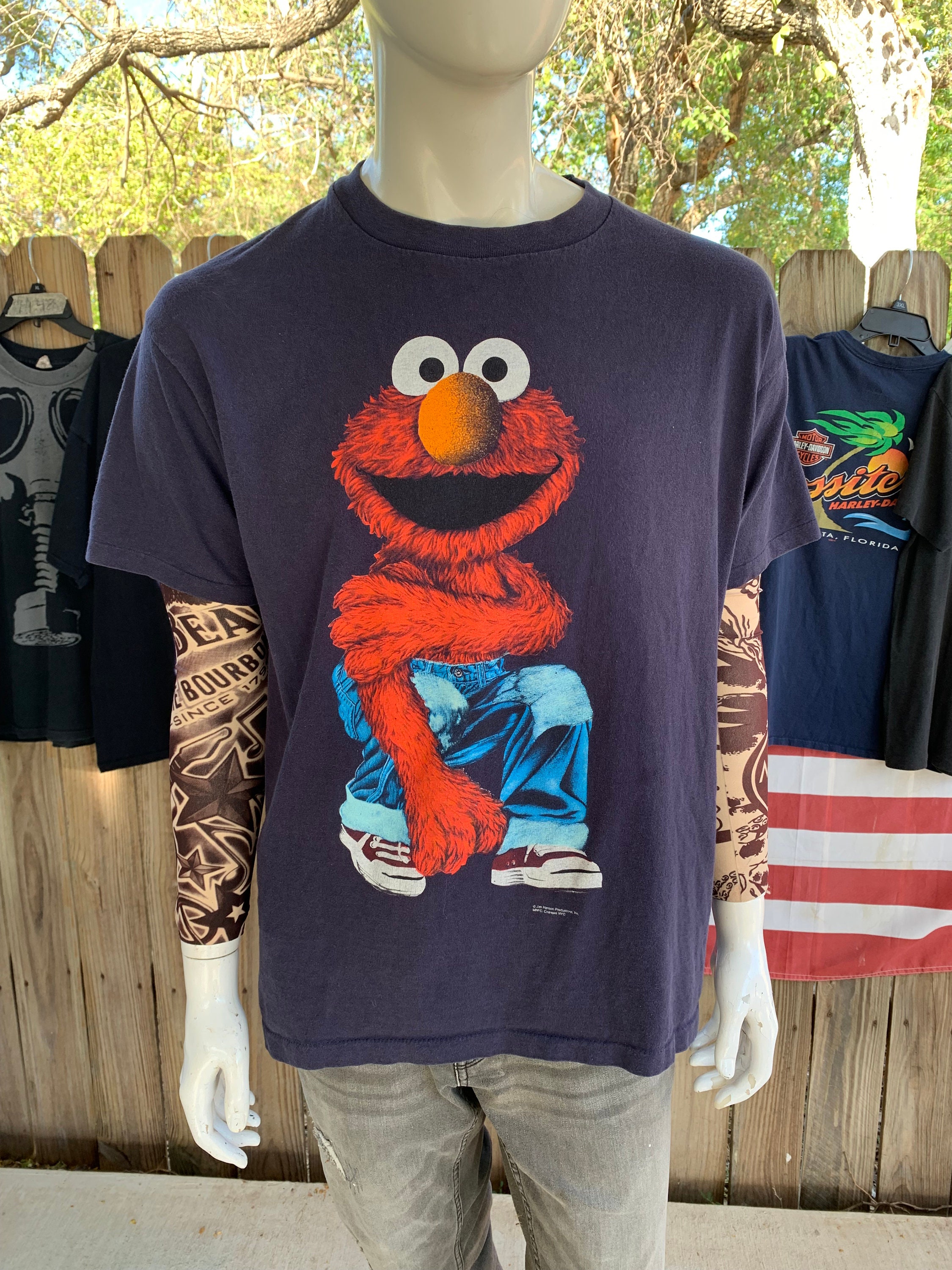 Buy Vintage 90s Elmo Sesame Street Kurt Cobain Parody T-shirt Big ...