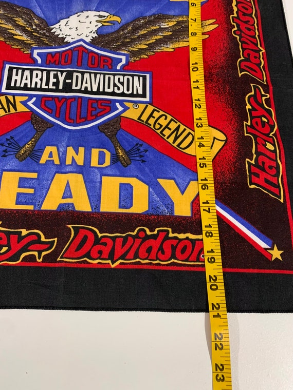 Vintage 80s Harley Davidson Bandanna Armed and Re… - image 7