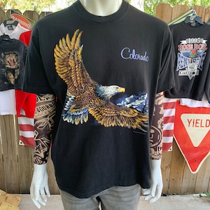 Vintage 80s -90s Bald Eagle Colorado T-shirt Size XL
