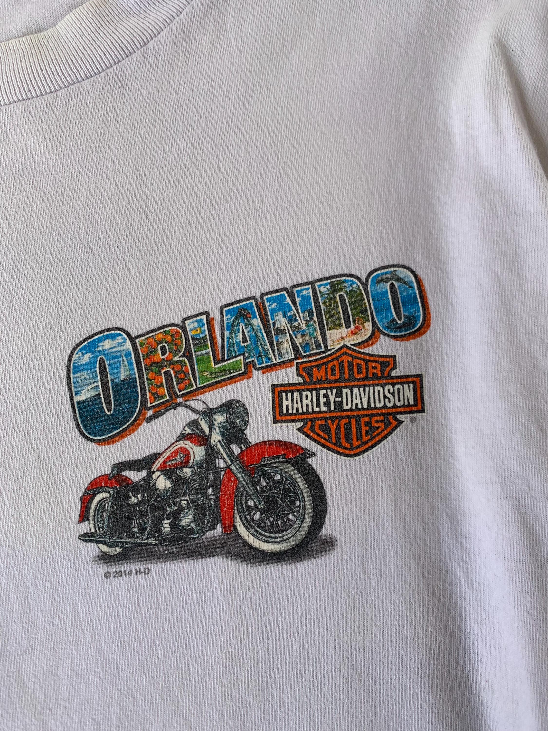 Vintage Harley Davidson Long Sleeve Shirt: Orlando Biker Style (XL