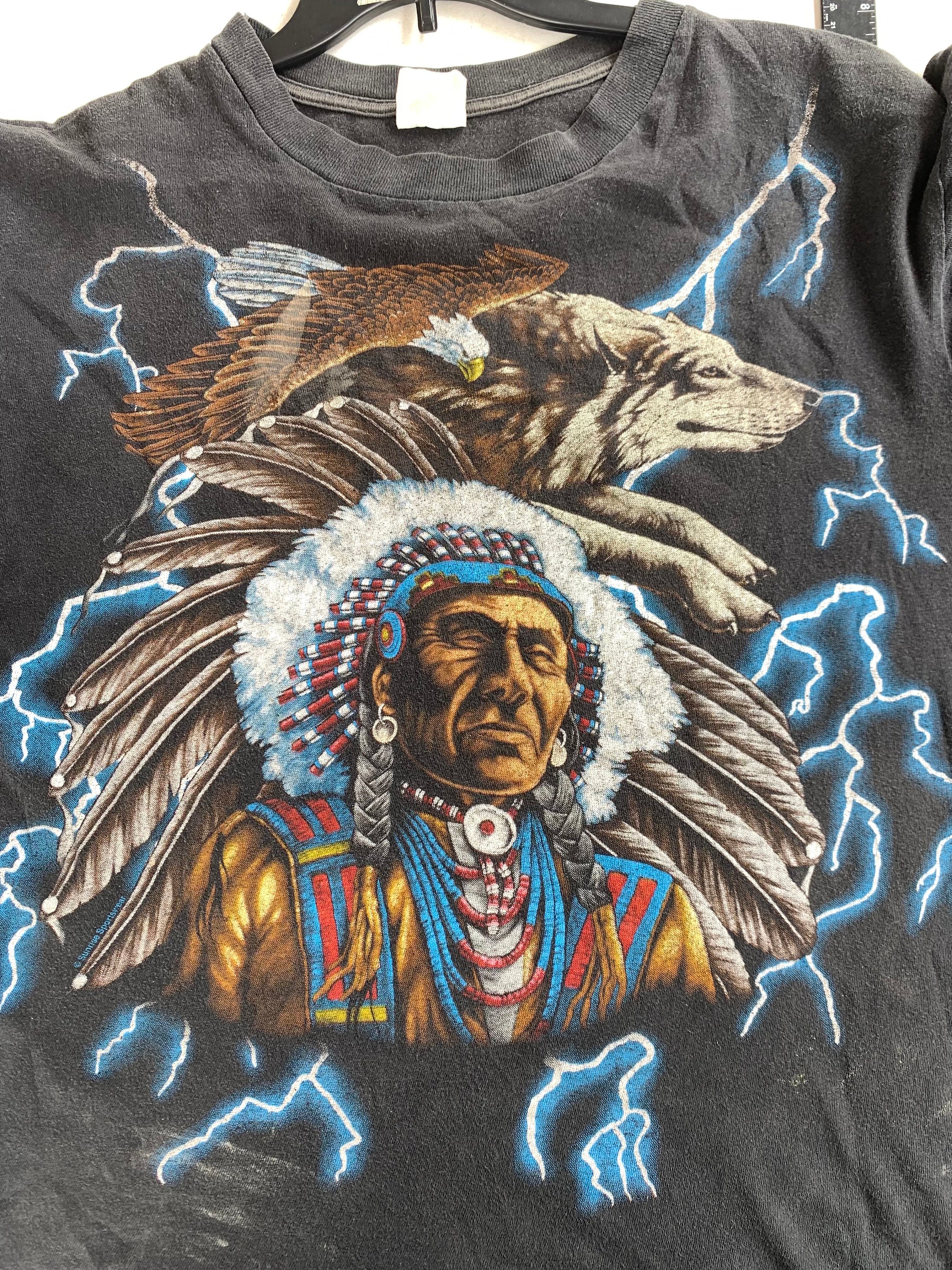Vintage 90s American Thunder Native American Wolf and Eagle Vintage 90s American Thunder Native American Wolf and Eagle