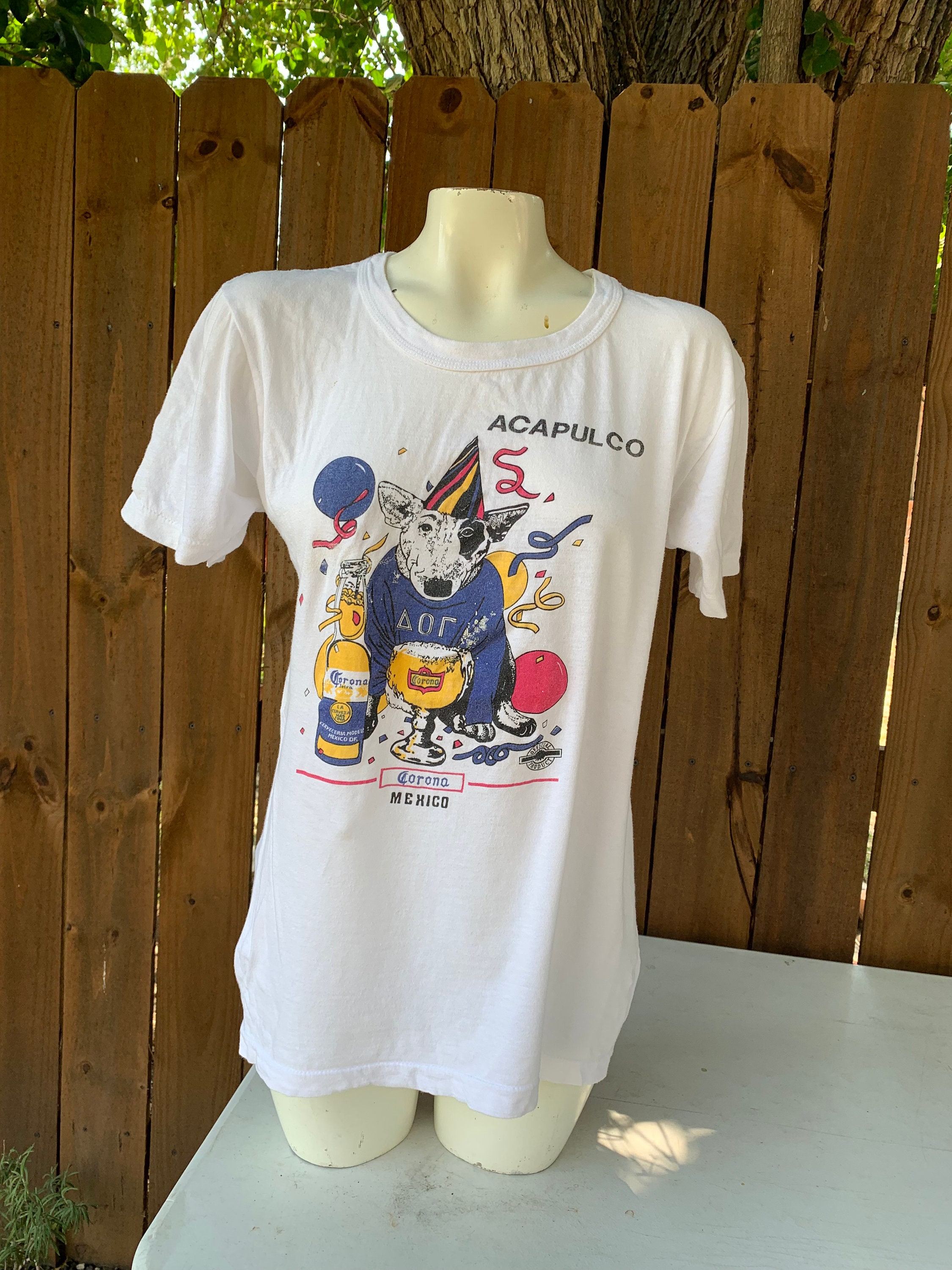 Vintage 80s Extremely Rare Corona Extra Acapulco Mexico Dog T