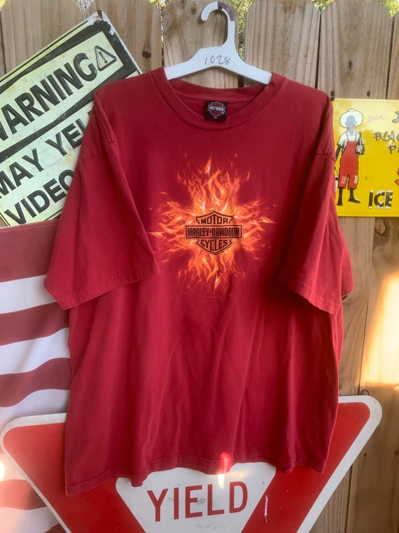 Vintage Y2k Red Flames Shirt