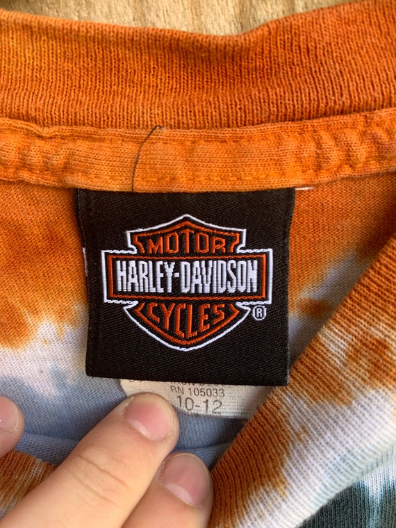 Vintage 90s Harley Davidson Tie dye long sleeves … - image 3