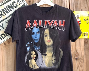Vintage Y2K Aaliyah Queen of Urban Pop Rap Tshirt Size M