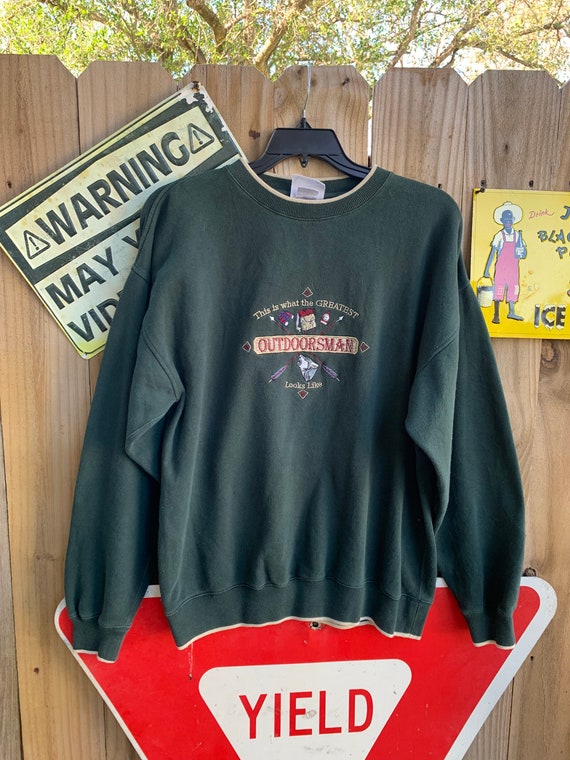 Vintage 90s Outdoorsman embroidered Sweatshirt Siz
