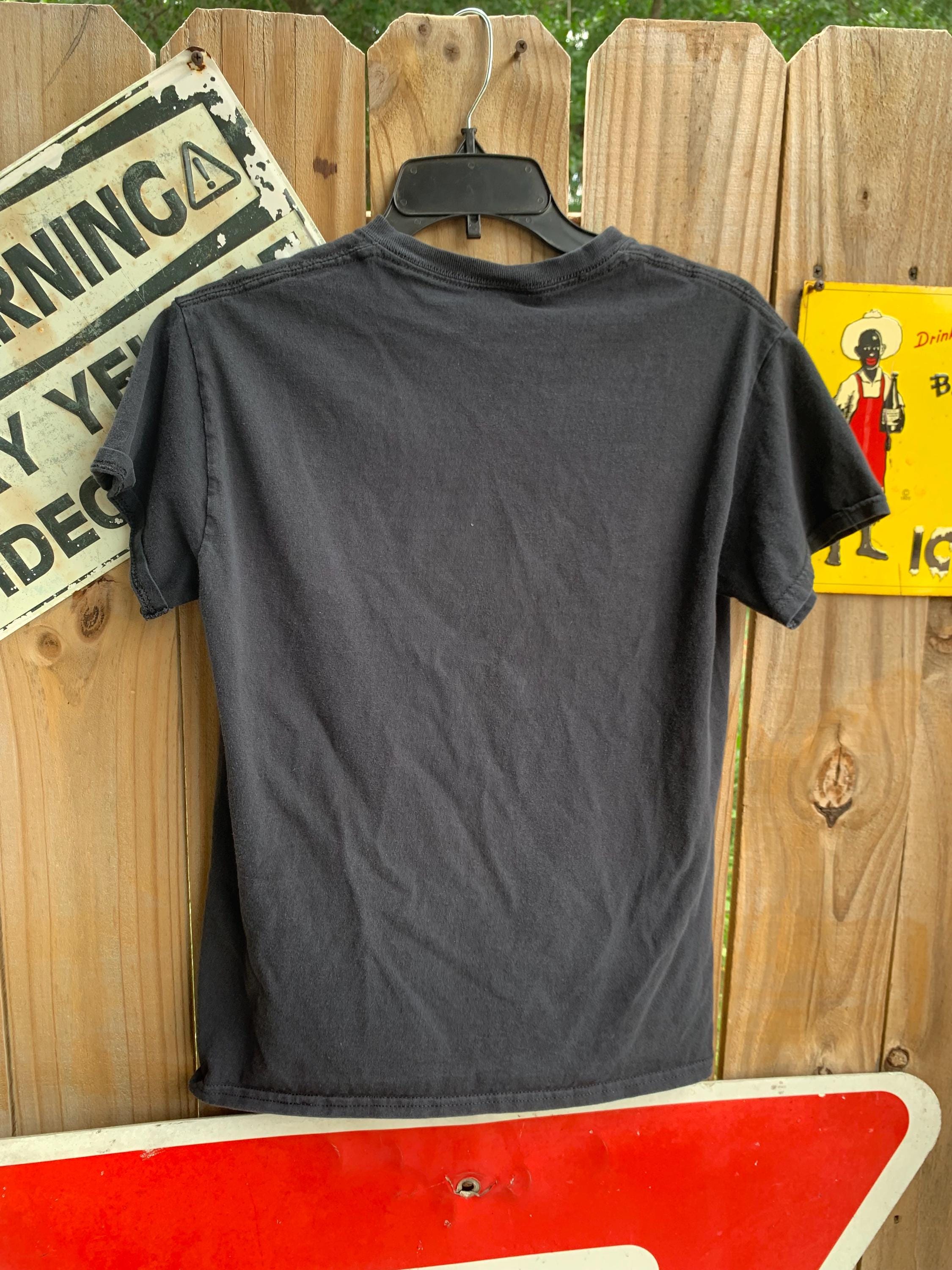 Vintage Y2K Thrasher Magazine Flames Black and Orange Cotton T