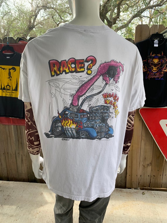 Vintage Y2K Rat Fink Rat Racing Ed Roth T-shirt Si