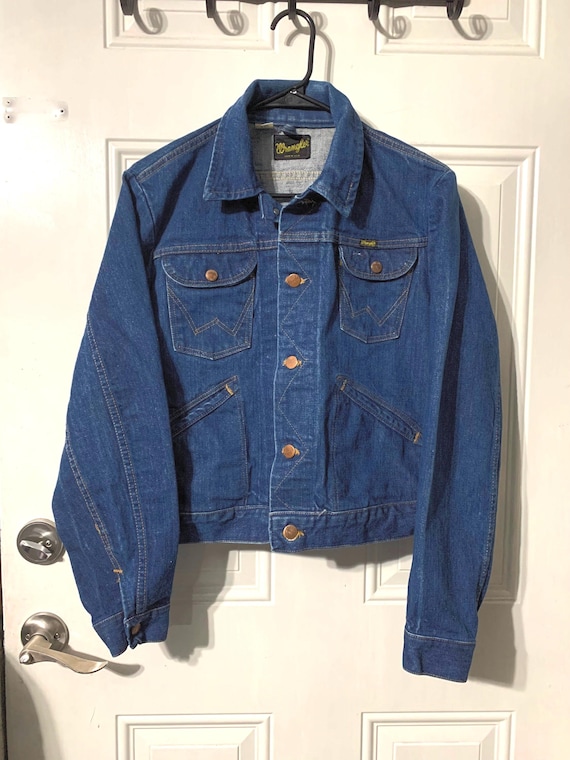 Vintage 60s WRANGLER Denim Blue Jean Jacket Coat Western