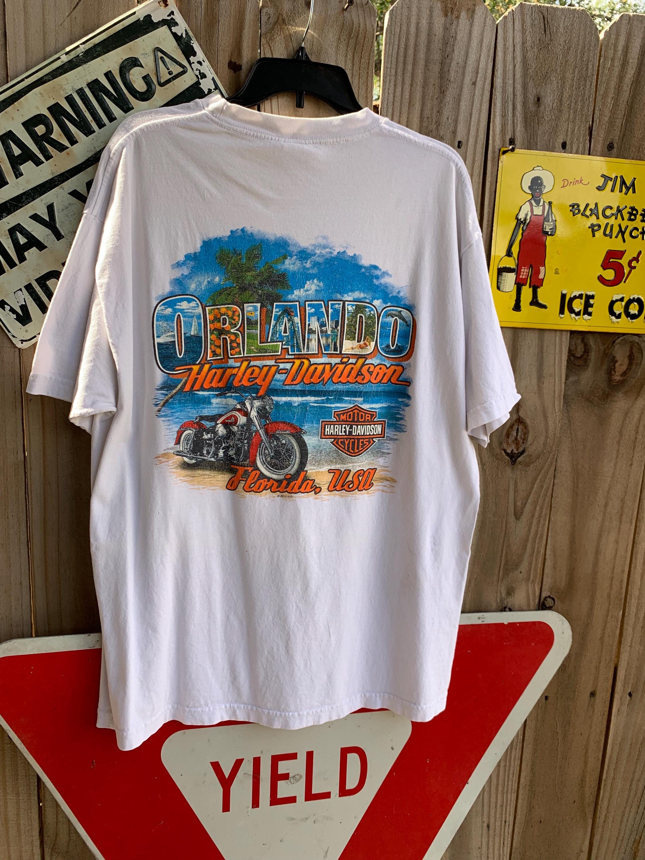 Vintage Harley Davidson Long Sleeve Shirt: Orlando Biker Style (XL
