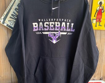 Vintage Y2K Wallenpaupack Nike Center Swoosh Baseball Hoodie Size XL