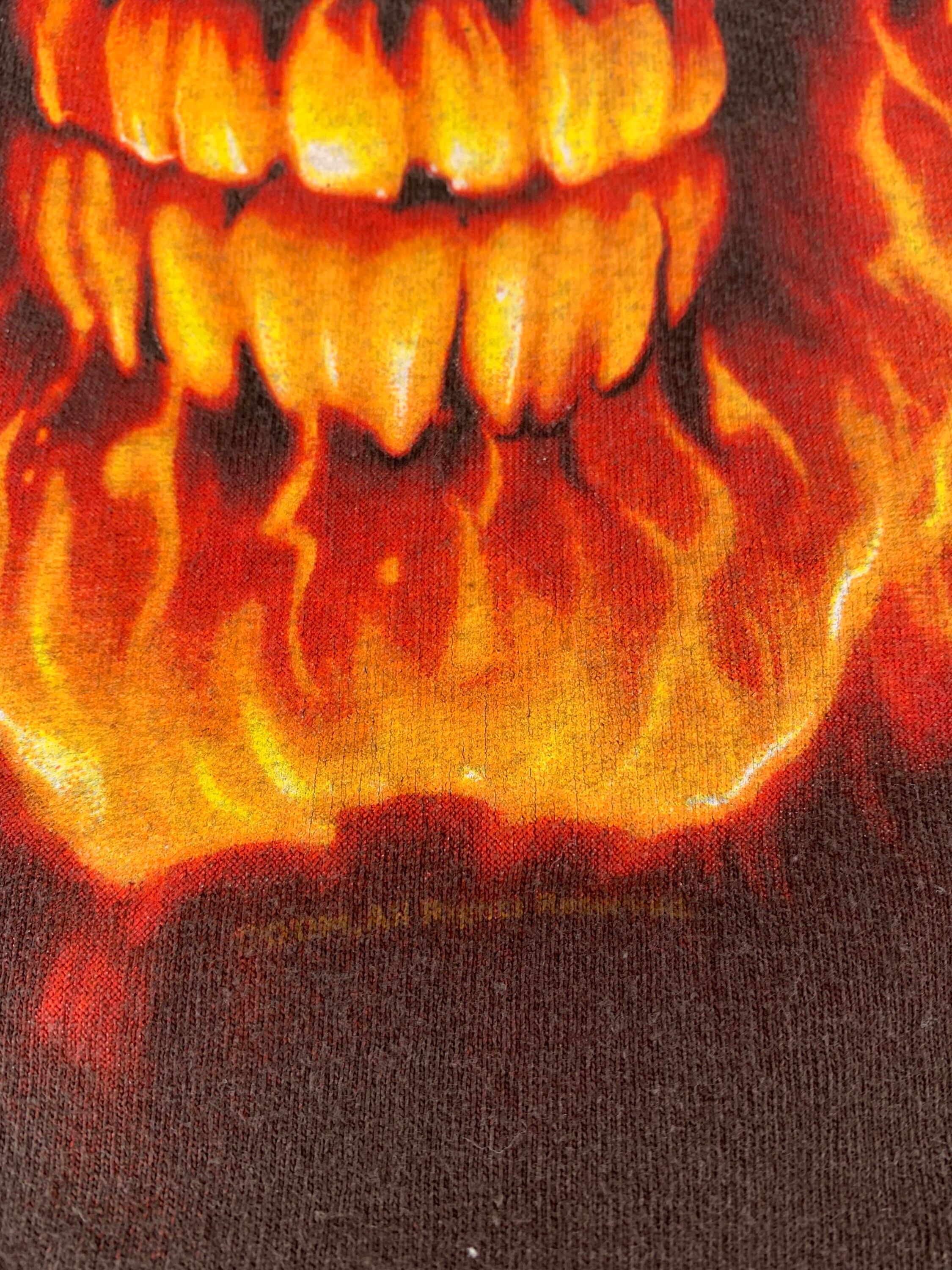Vintage 90s-00s Exile Fire Skull T-shirt Size XL - Etsy