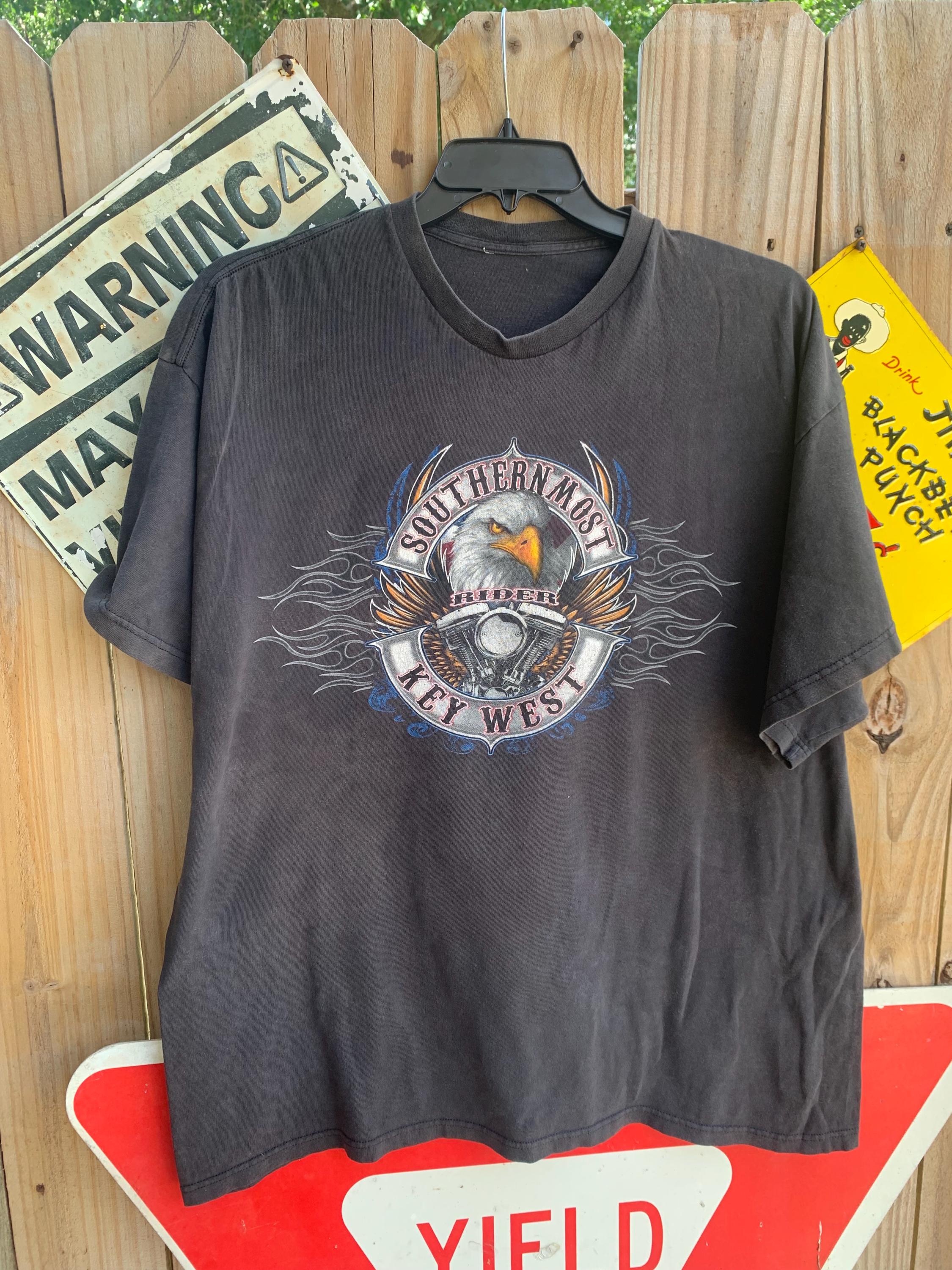 Vintage 90s Southernmost Rider Key West Biker T-shirt | Faded