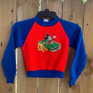 Vintage 70s-80s Mickey Mouse raglan sleeves Kids sweatshirt size 6x7