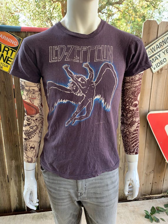 1984 Led Zeppelin Band Shirt Vintage 80s Tee Icarus Concert