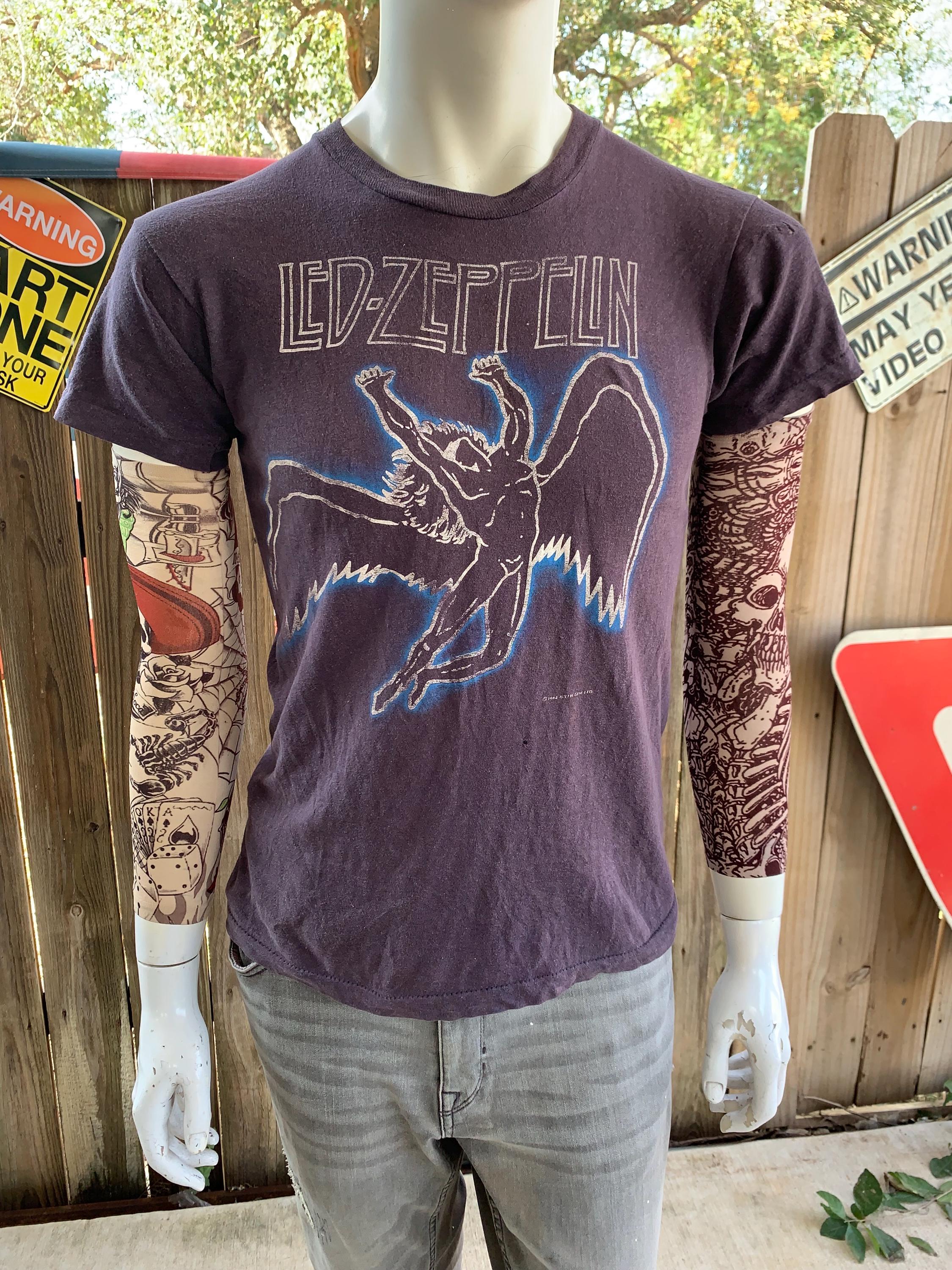 1984 Led Zeppelin Band Shirt Vintage 80s Tee Icarus Concert