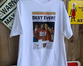Vintage 90s San Francisco 49ers Newspaper Champion NFL Football T