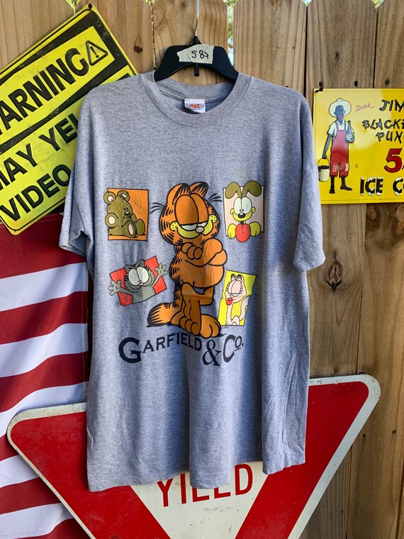 Vintage 90s Garfield and Co. T-shirt Size XXL Double Sided - Etsy