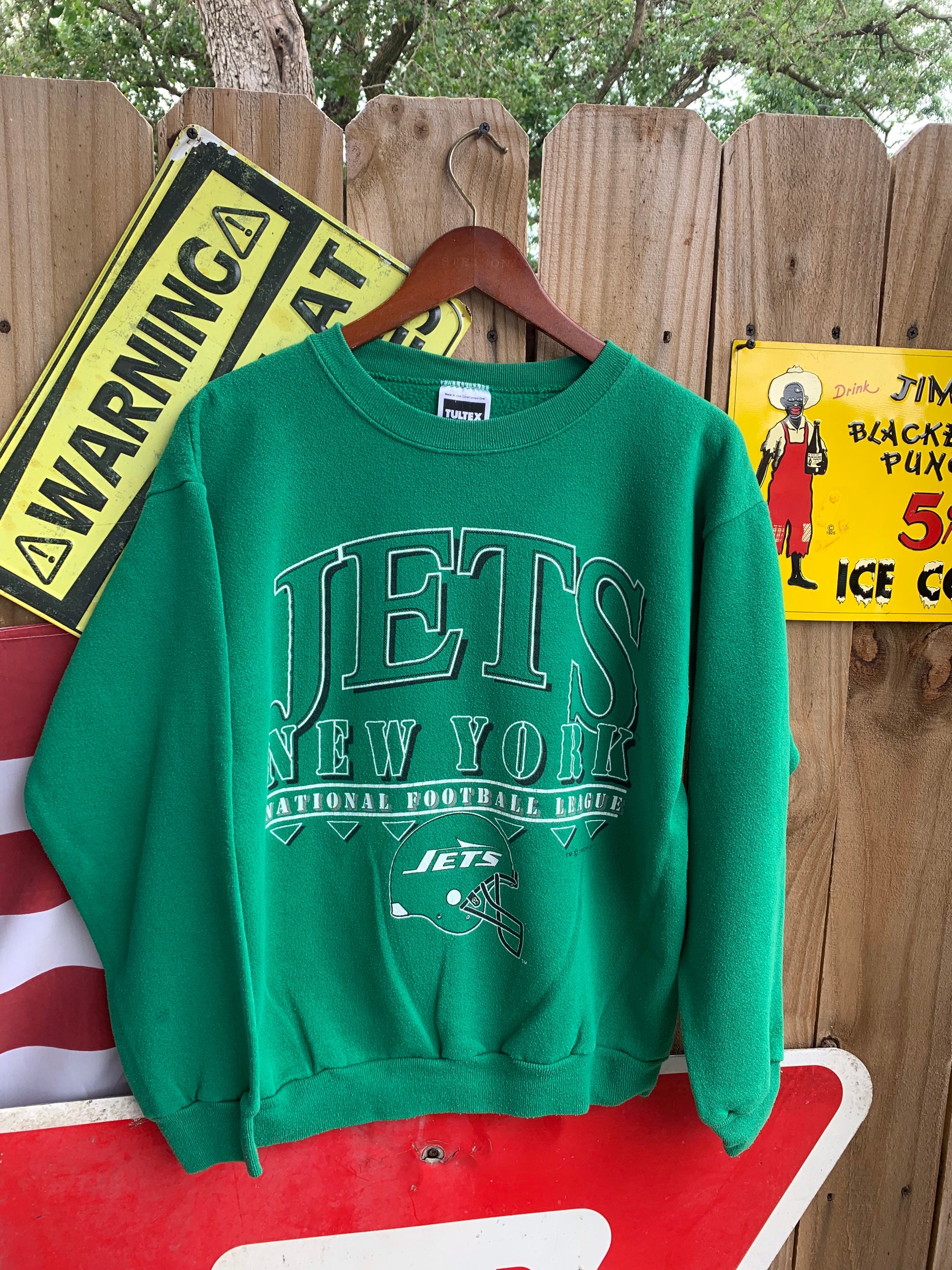 Vintage 1992 New York Jets NFL Sweatshirt Size L Tultex Tag 