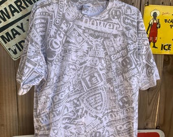 1990 Body Glove All Over Print T-shirt | Size Large | Volley Ball