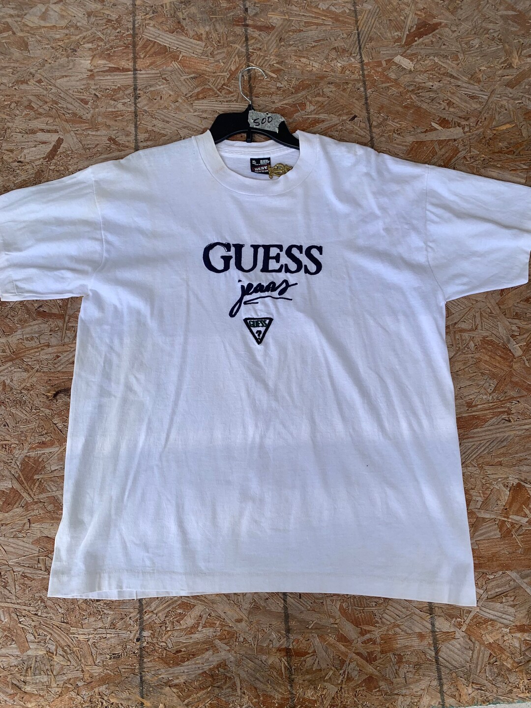 Vintage 90s Guess Jeans Embroidered T shirt Size XL Etsy