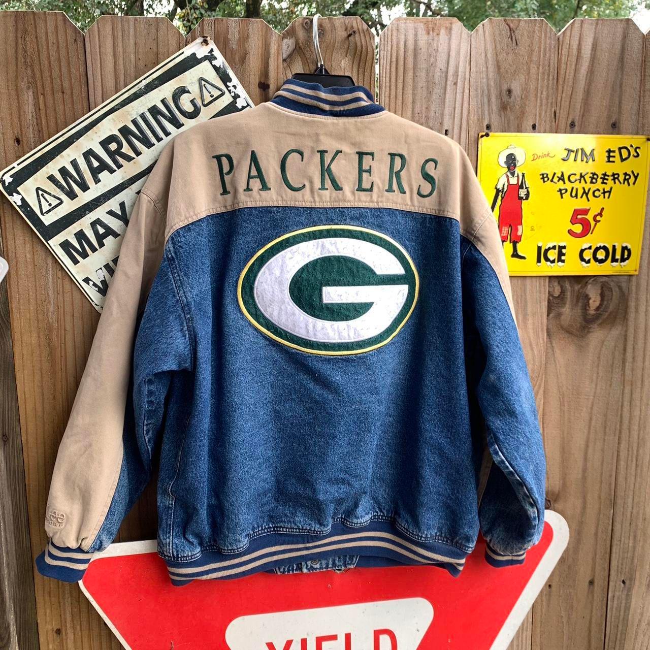 LEE SPORTS GREEN BAY PACKERS パッカーズ デカロゴ刺繍 デニムスタジャン