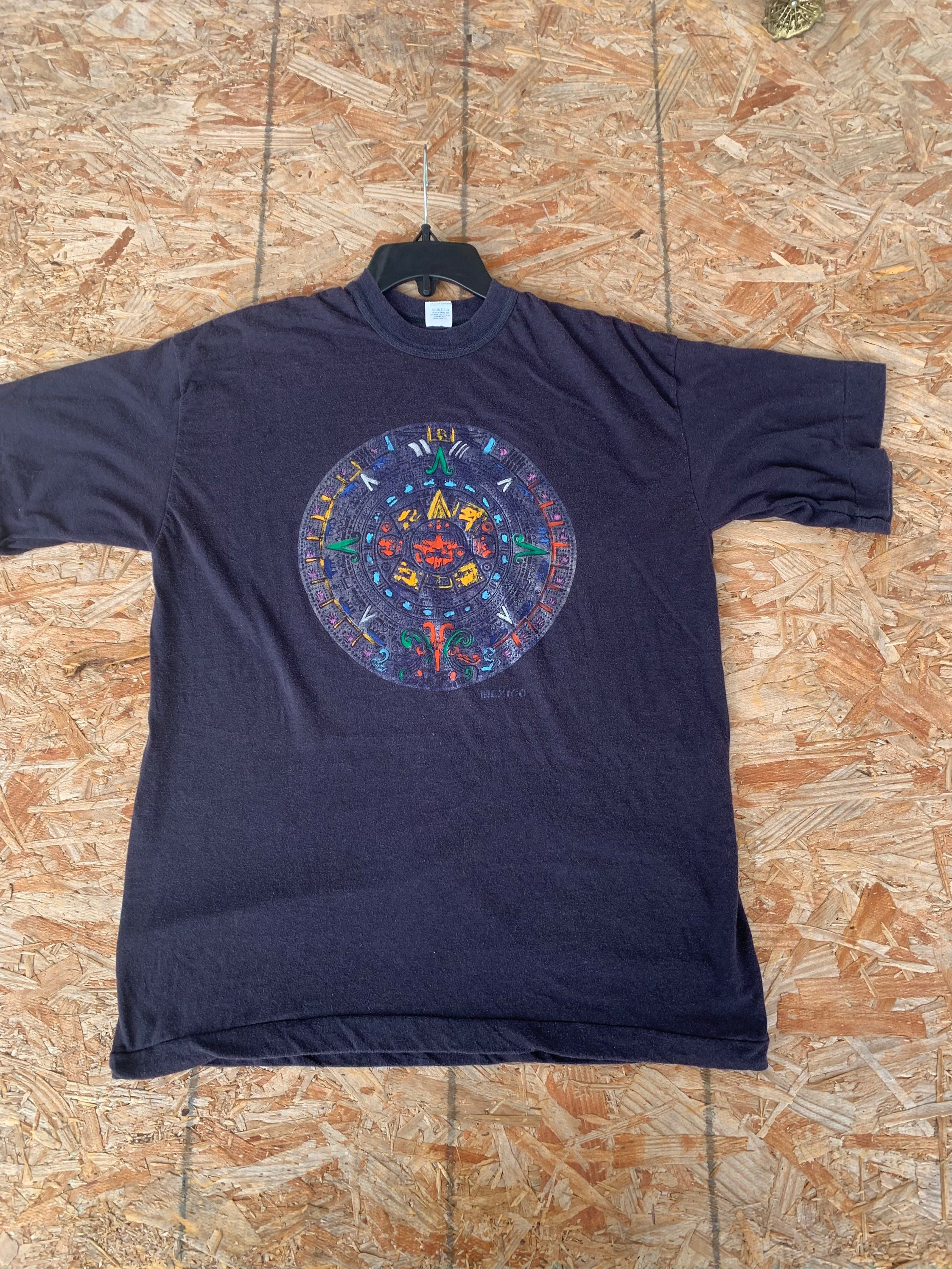 Vintage 80s-90s Azteca Calendar T-shirt Size M - Etsy