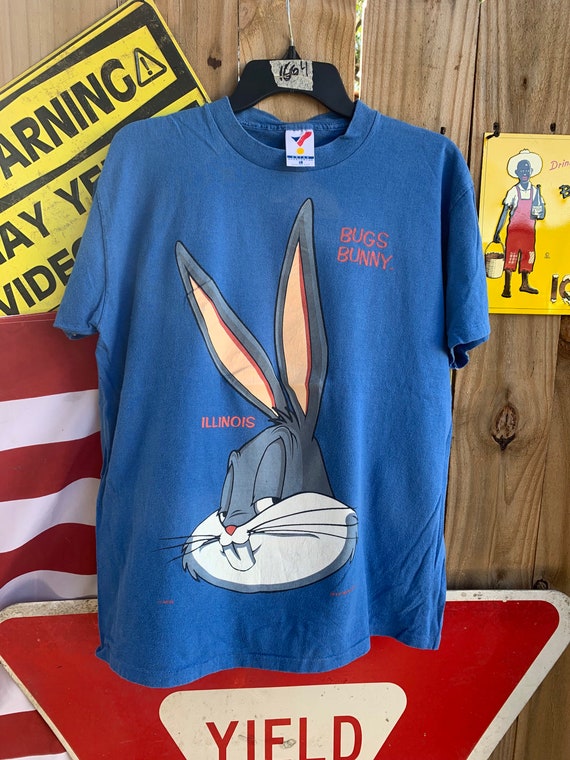 Vintage 1993 Bugs Bunny Illinois T-shirt Size L by Warner Bros