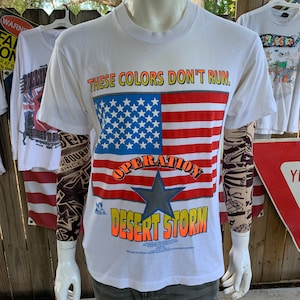 Vintage 90s Operation Desert Storm these Colors Don’t Run ! T-shirt Size L Oficial pentagon
