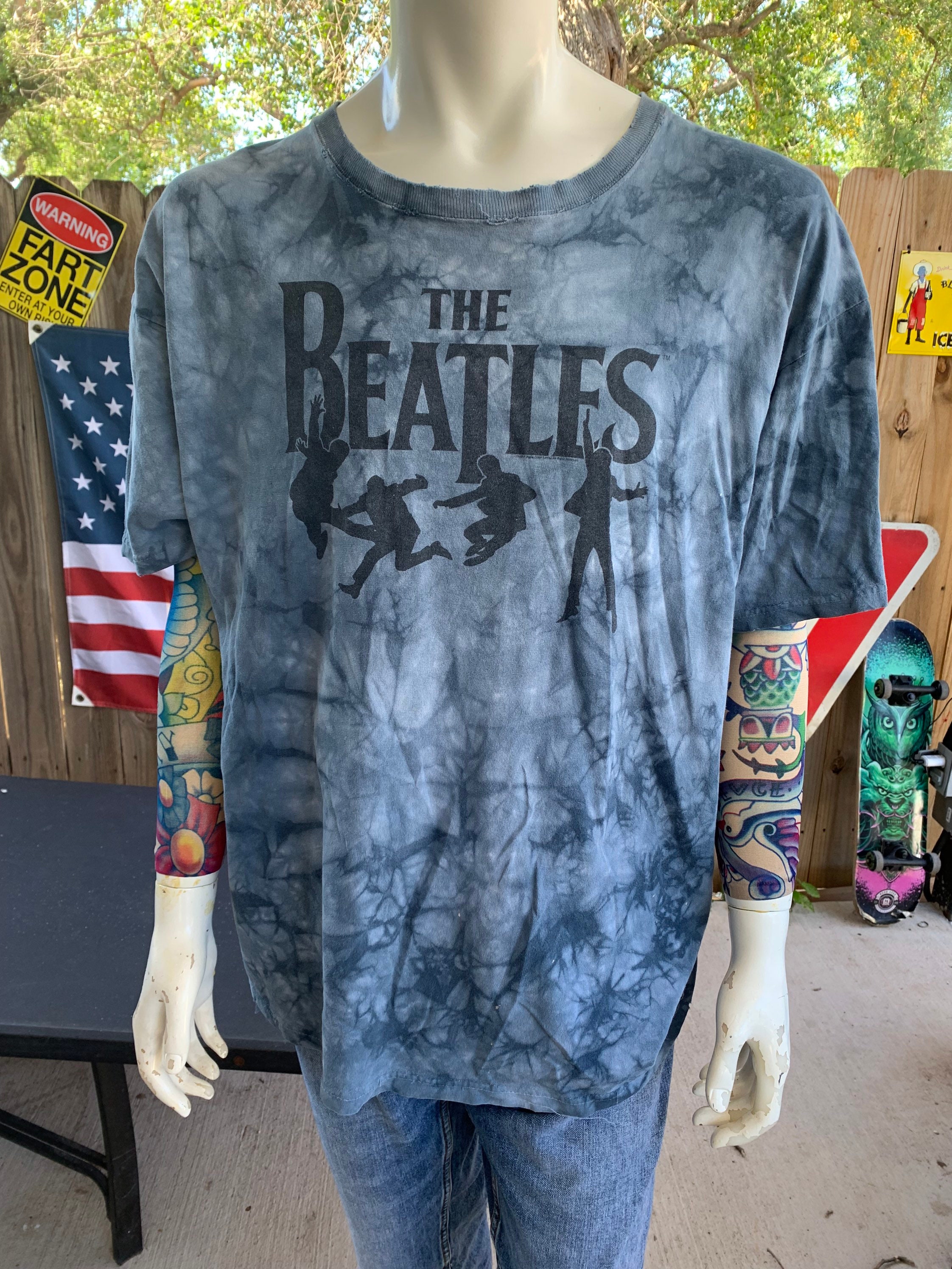 Vintage 00s the Beatles Tie Dye Liquid Blue T-shirt Size XXL - Etsy