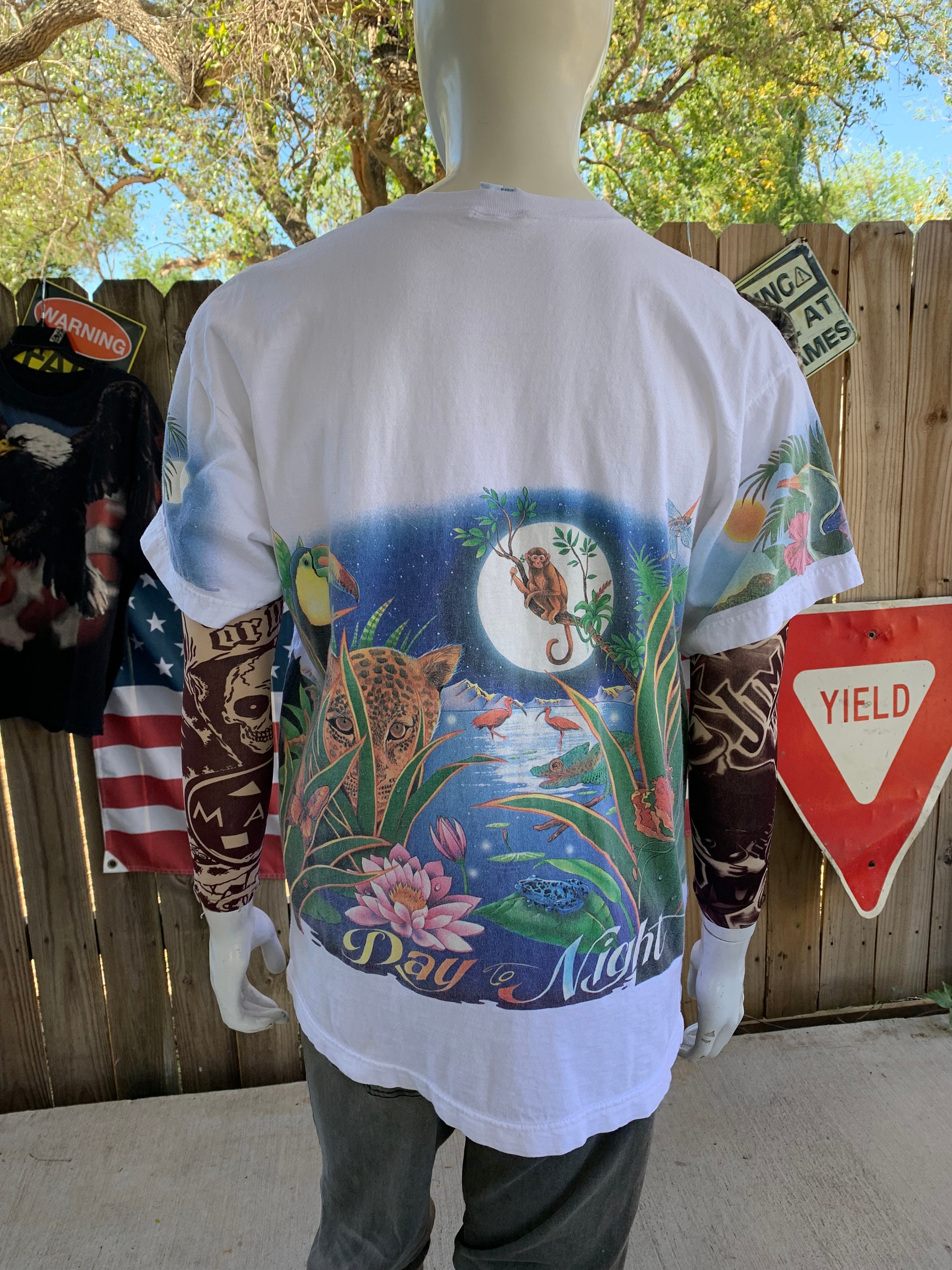 Vintage 90s Caribbean Soul Day to Night All Over Print T-shirt