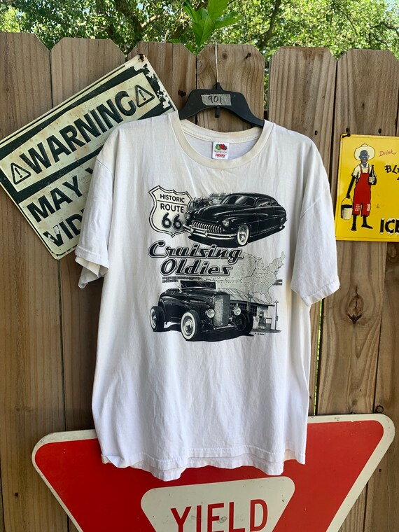 Vintage 90s Cruising Oldies Historic Route 66 T-shirt Size XL