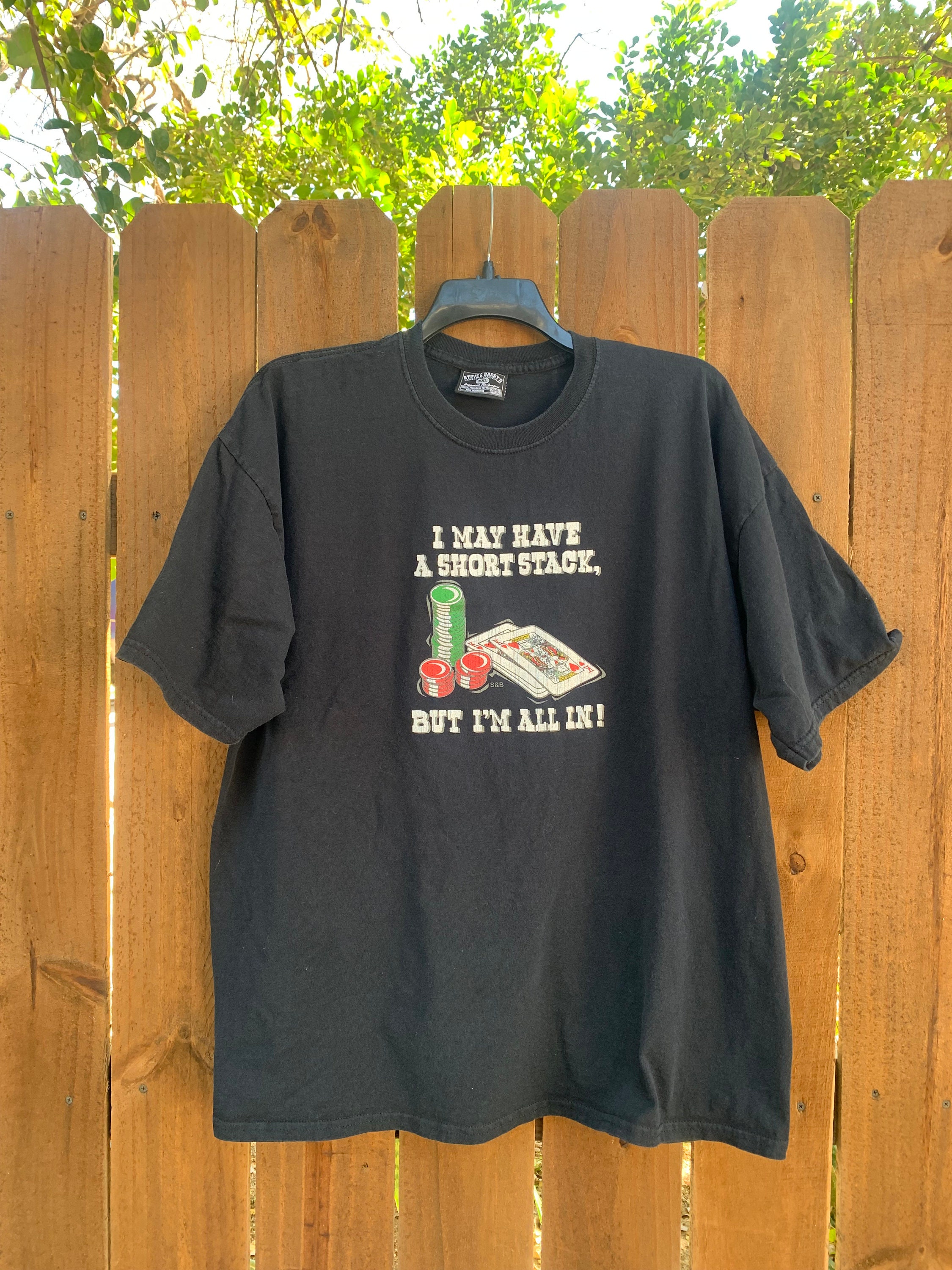 Vintage 90s Funny Gambling Steve & Barry's T Shirt Size XXL Black