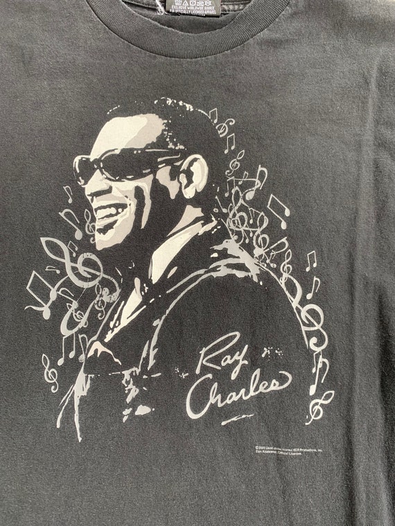 Vintage Y2K Ray Charles 40s Pianist , Musician T-… - image 2