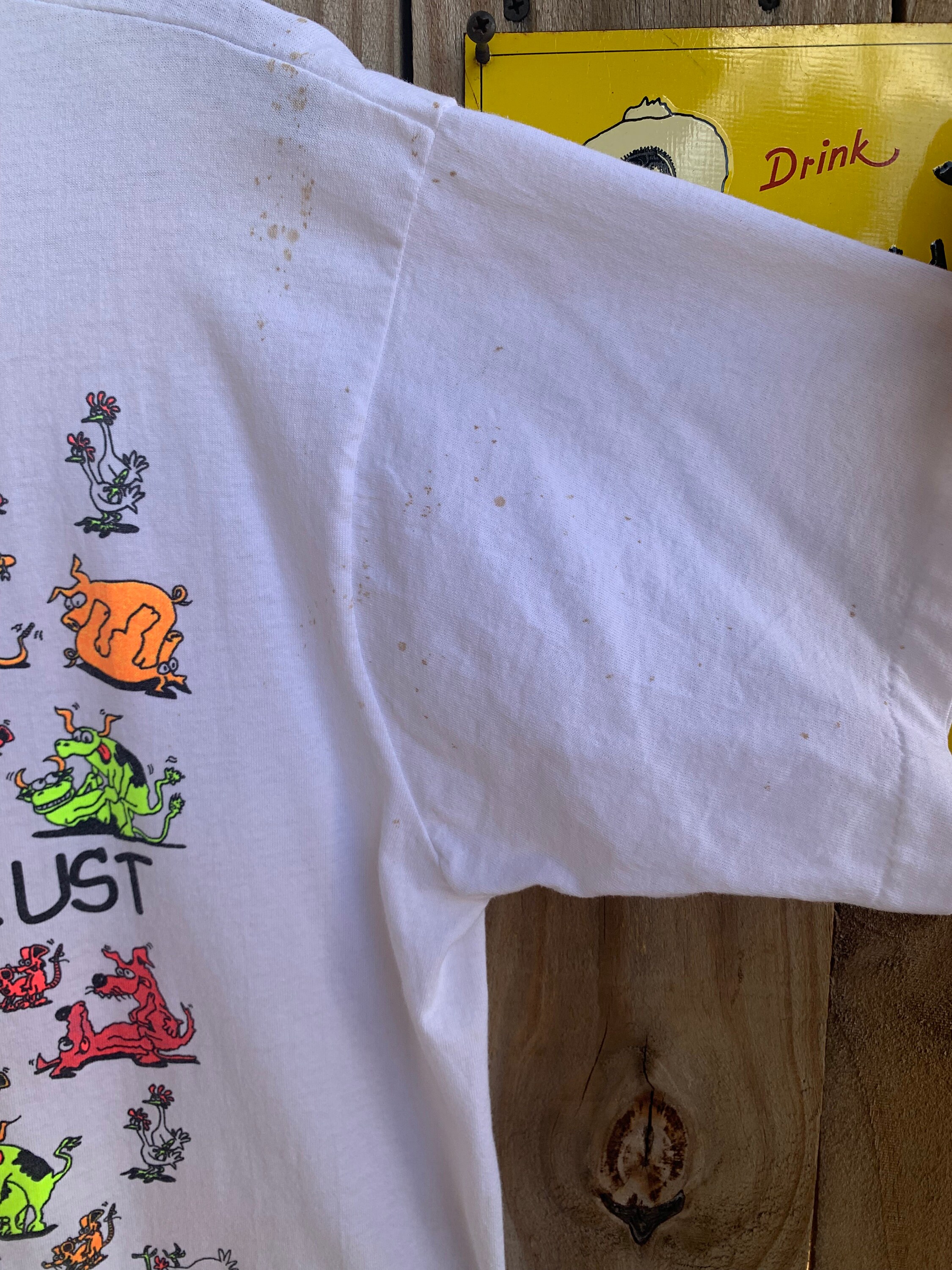 Vintage 80s-90s Animal Lust Kamasutra Animal T-shirt Double Sided 