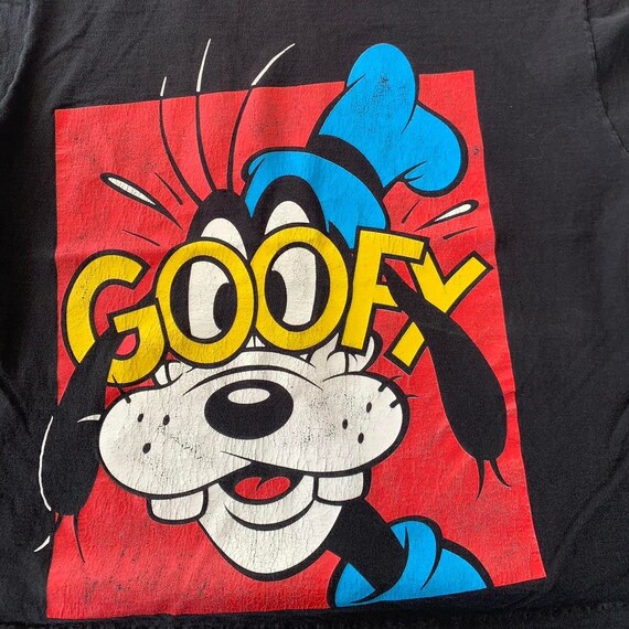 Vintage 90s Goofy Big Print Black T-shirt Size XL - Etsy