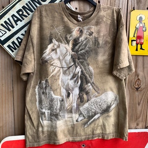 Vintage Y2K The Mountain wolves tie Dye T-shirt Size XL