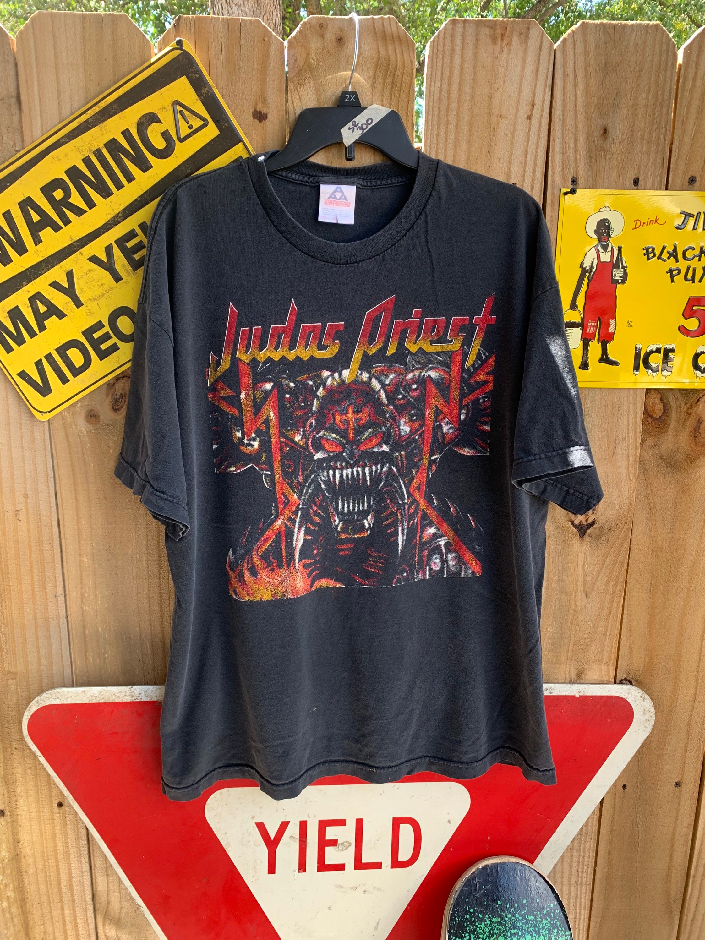 Kleding Gender-neutrale kleding volwassenen Tops & T-shirts T-shirts T-shirts met print Vintage Judas Priest Ik ben een rocker t-shirt 