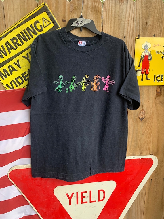 Vintage 90s Sports Cartoons T shirt Size L Etsy