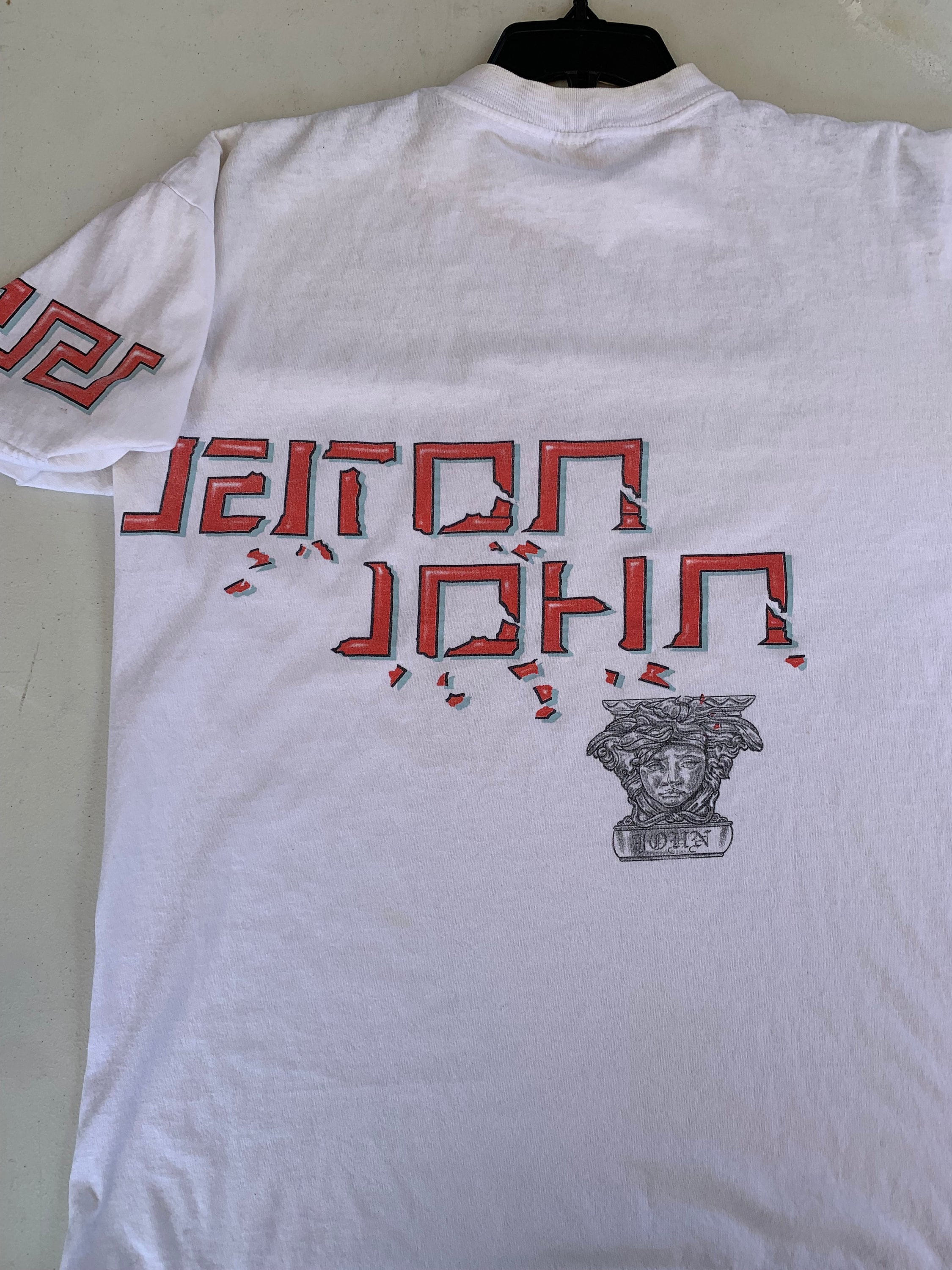 Vintage 90s Elton John Versace T-shirt - Double Sided Size L - Etsy