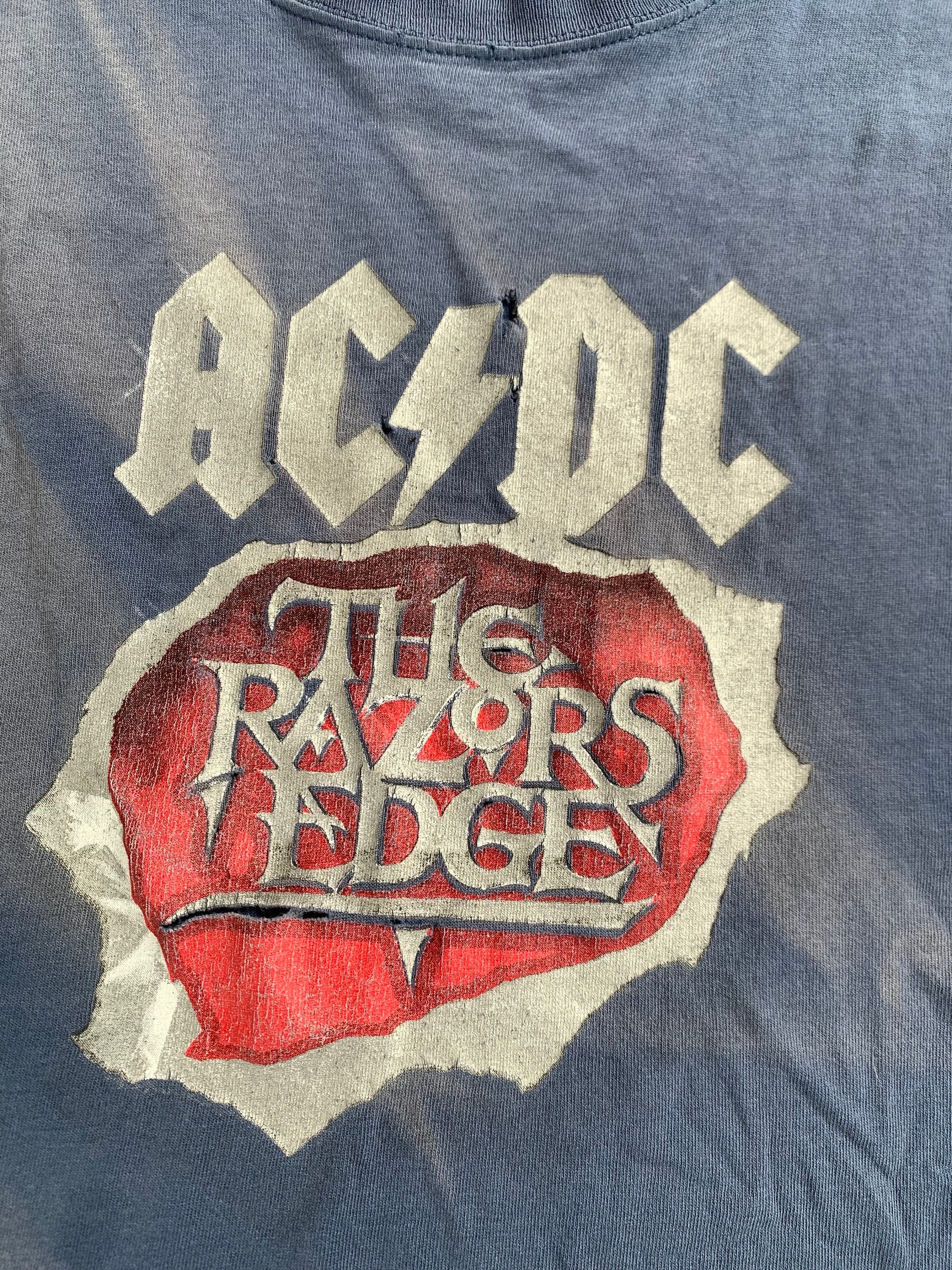 トップス AC/DC 1990 THE RAZORS EDGE TOUR T-SHIRT The Razors Edge World Tour T-Shirt - AC/DC
