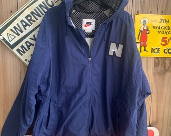 Vintage 90s Nike Big Embroidered Swoosh Hooded Jacket Full Zip