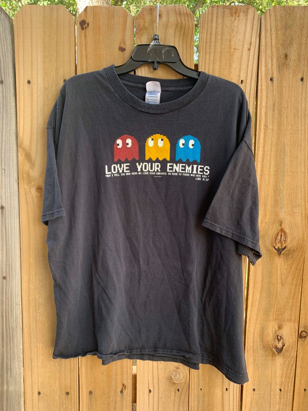 Vintage 90s Pac-man Religious Parody T-shirt Size 2XL. Love Vintage 90s Pac-man Religious Parody T-shirt Size 2XL. Love